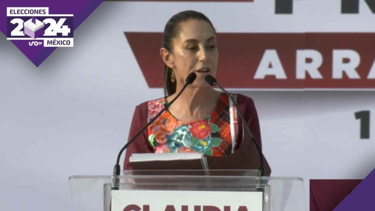 Claudia Sheinbaum inicia campaña en Zócalo CDMX y promete a AMLO cuidar