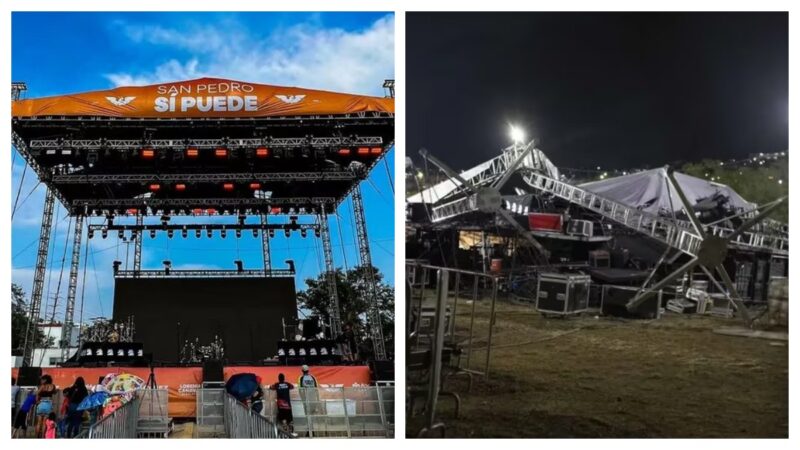 Fotos del antes y el después del escenario que colapsó en mitin de