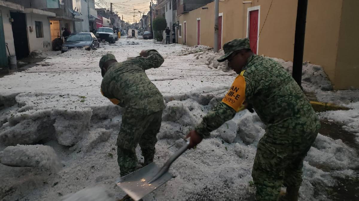 Granizada azota la capital de Puebla activan protocolos de atención a