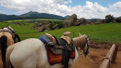 Piedras gigantes y caballos en Tapalpa, Jalisco
