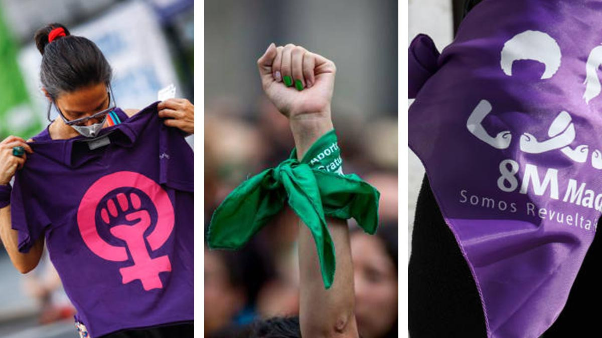 Ropa feminista ¿Qué significa el pañuelo verde y el morado? - UnoTV