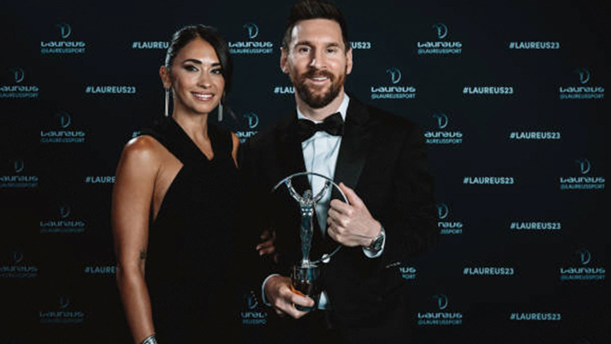 Antonela Roccuzzo y Lionel Messi deslumbran con su look en los Premios Laureus en París
