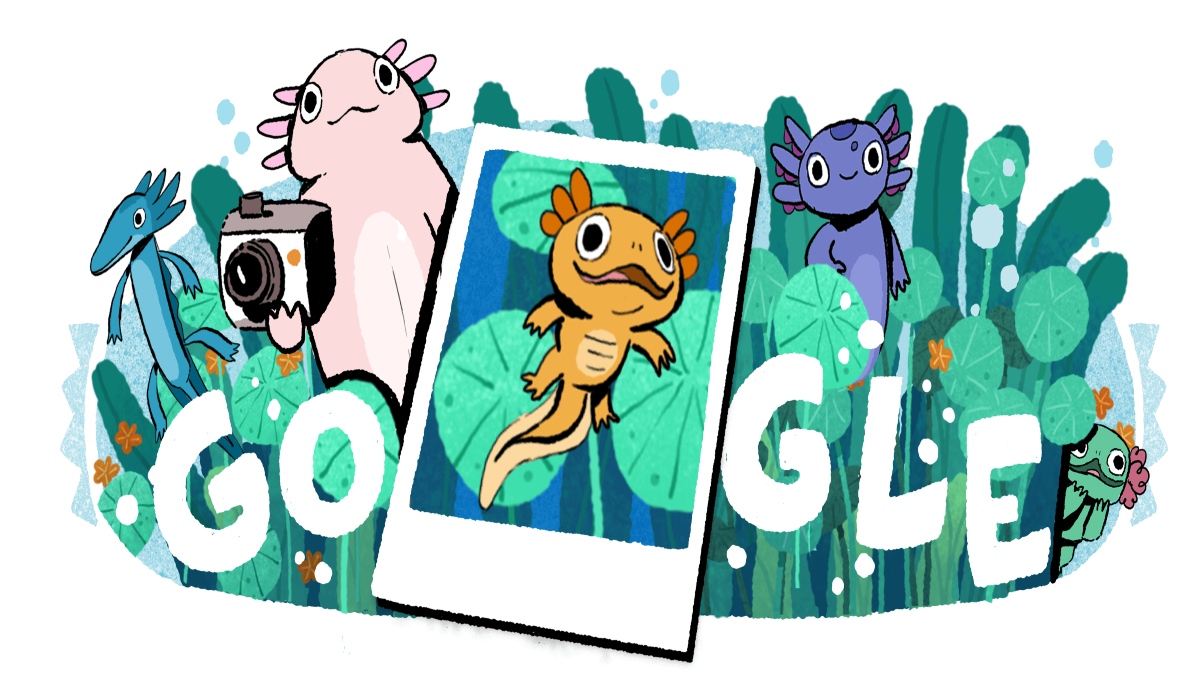 Google lanza Doodle interactivo para celebrar al Lago de Xochimilco y al ajolote mexicano
