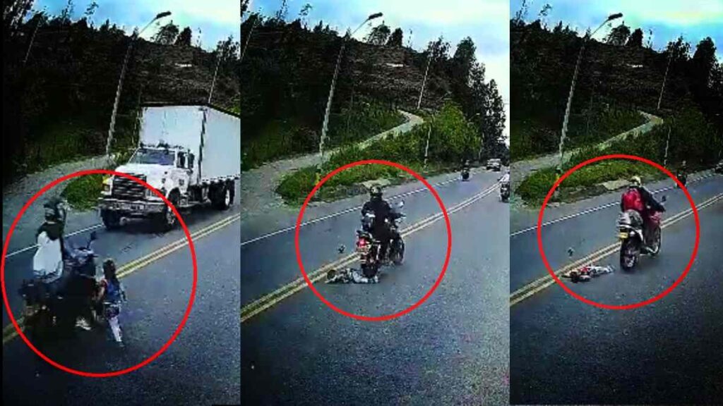 Motocykliści dwukrotnie przejechali dziewczynę i uciekli bez szwanku w Kolumbii