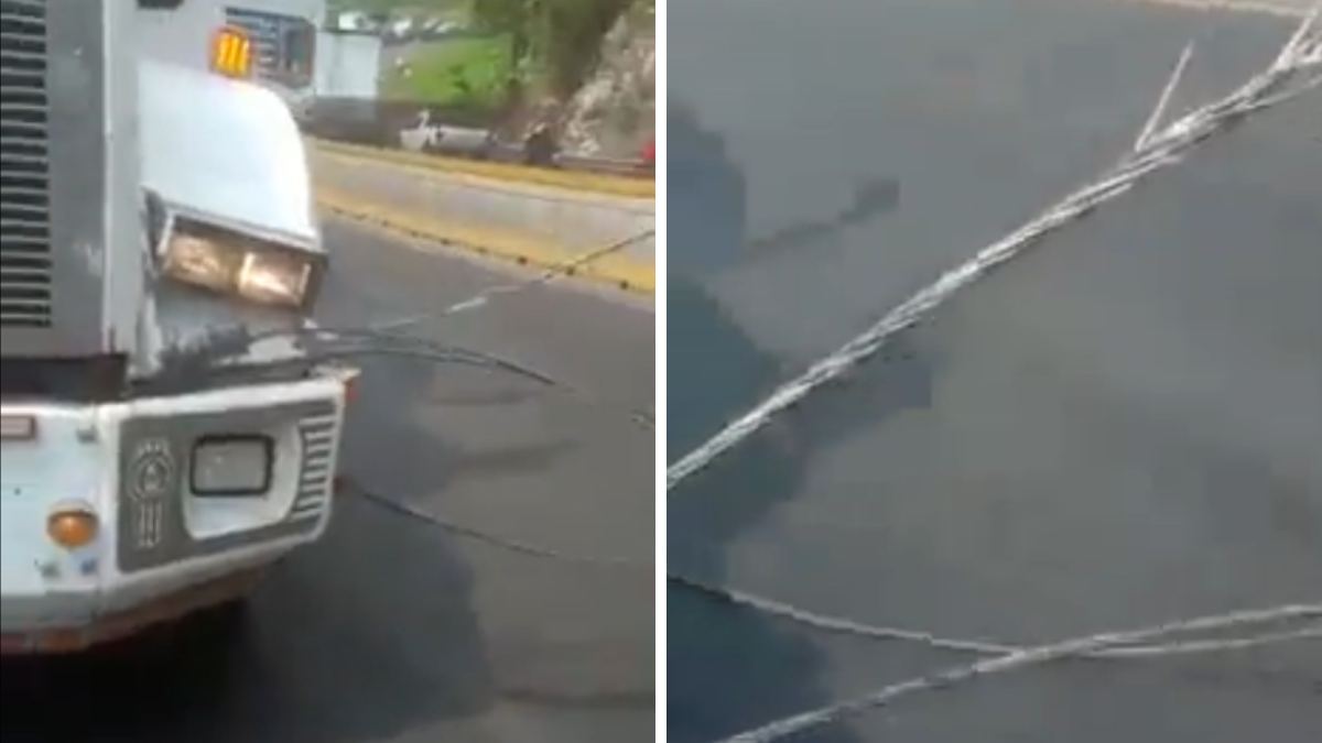 Ahora atraviesan cables: revelan nueva modalidad para asaltar en la Puebla-Orizaba