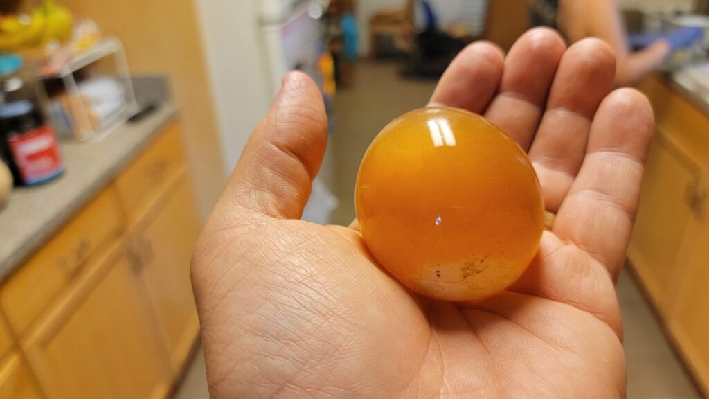 Huevo crudo sin cascarón