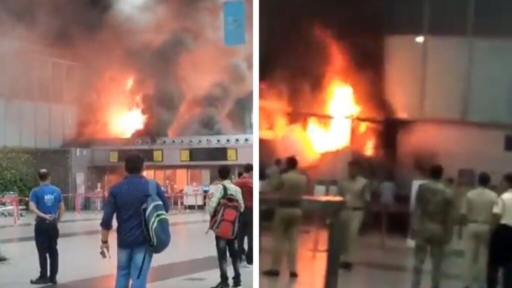 Incendio en el aeropuerto de la India