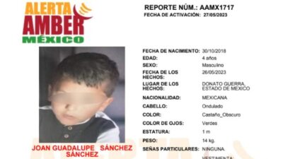 Alerta Amber por la desaparición de Joan Guadalupe, menor que fue hallado muerto