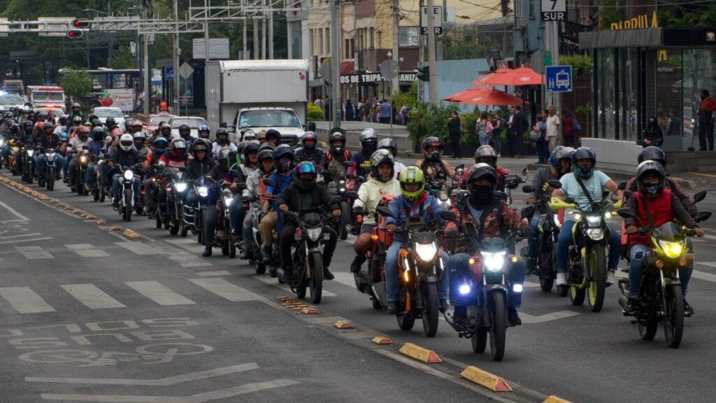 Marchas CDMX: Rodada de motociclistas repartidores de aplicación en la CDMX