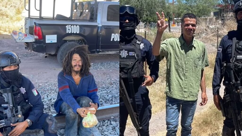 Policías ayudan a indigente en Sonora; hasta tuvo un cambio de imagen