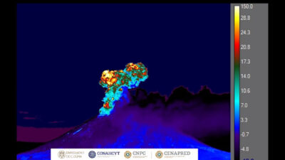 Captan imágenes térmicas del volcán Popocatépetl