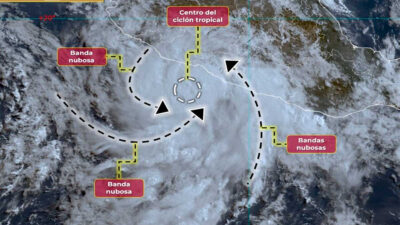 Huracán Beatriz: gráfico de la Conagua con el avance de las nubes