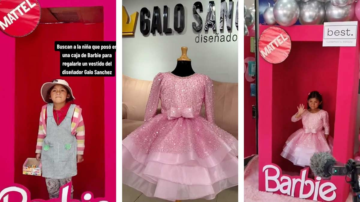 Barbie boliviana: niña que vende dulces, cumple su sueño con vestido que le regalo el diseñador Galo Sánchez