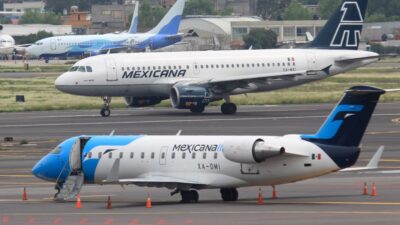 Aviones de Mexicana de Aviación en el AICM de la CDMX