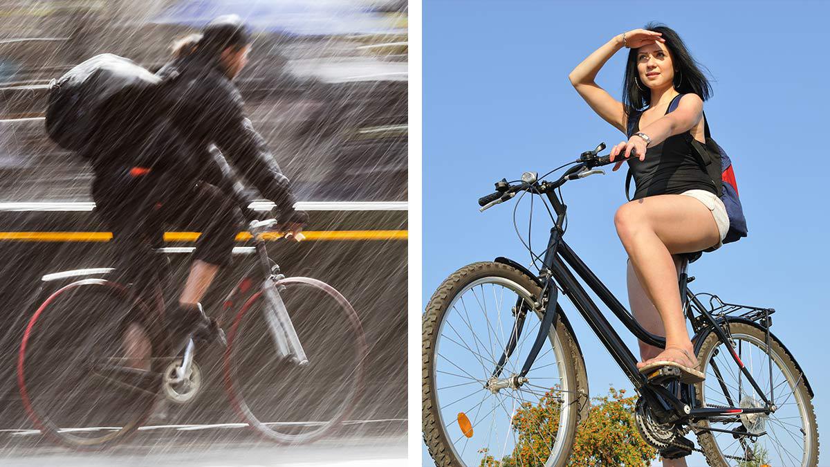 ¿Cómo sobrevivir en la bicicleta al calor y la lluvia?