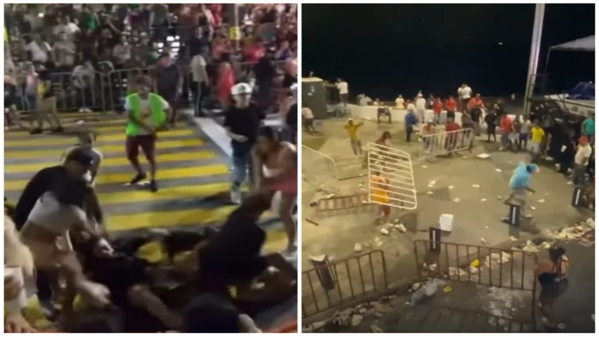 ¡Se dieron hasta con las rejas! Captan pelea durante desfile del Carnaval de Veracruz