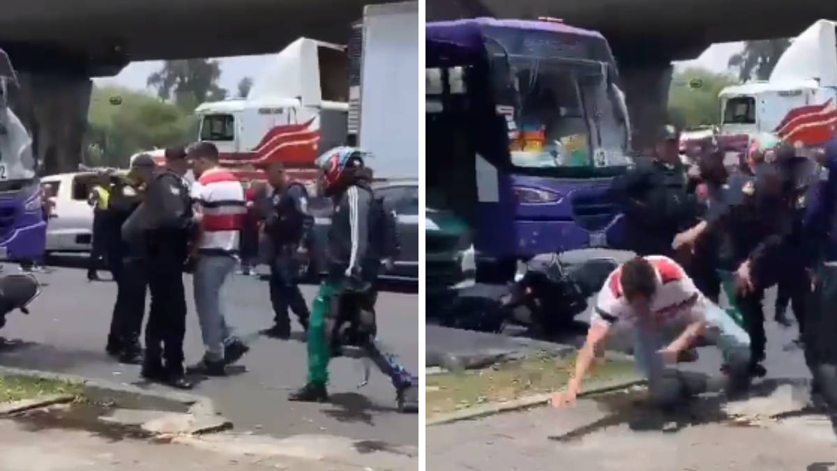 Tremendo golpe: Motociclista le rompe la nariz a un policía para evadir revisión en CDMX