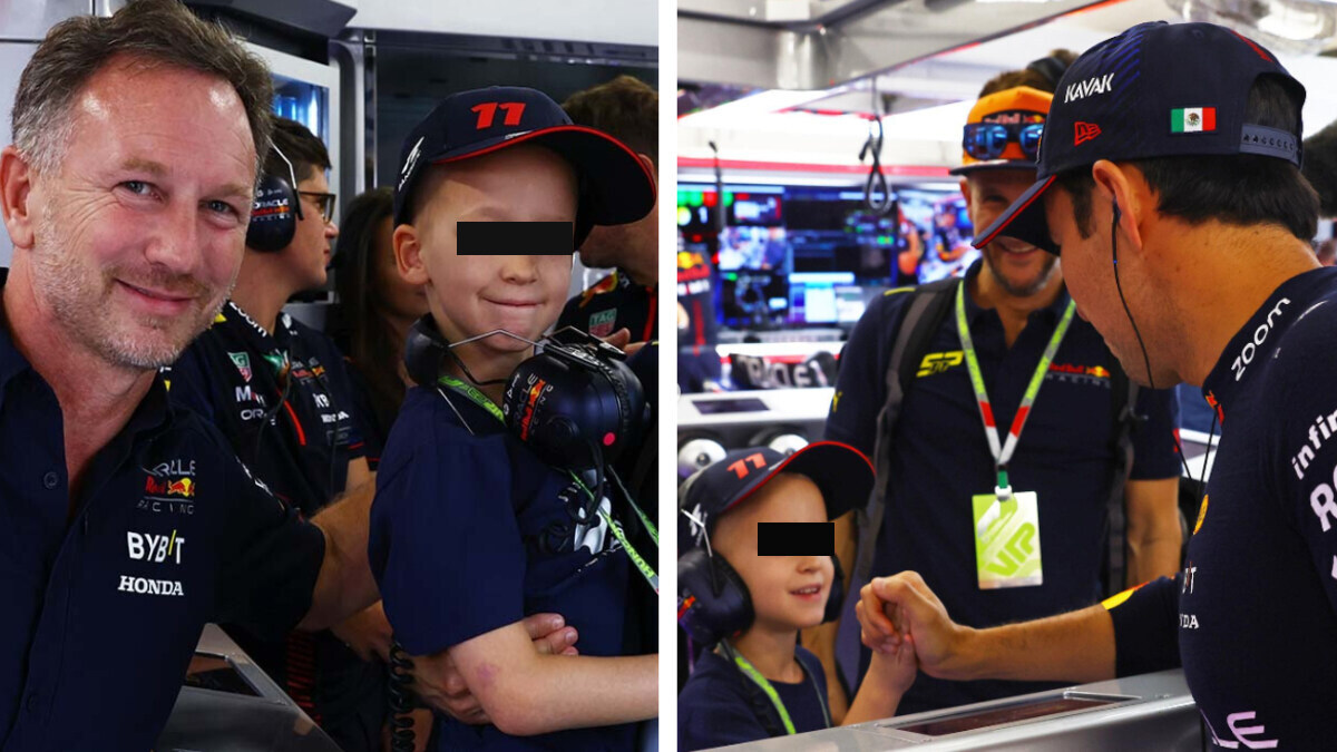 Red Bull y Checo Pérez tienen un tierno gesto con niño que lloró por el choque del mexicano