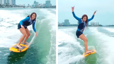 Shakira se cae surfeando en Costa Rica