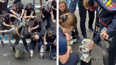 Red Bull rompe trofeo en Bélgica tras celebración