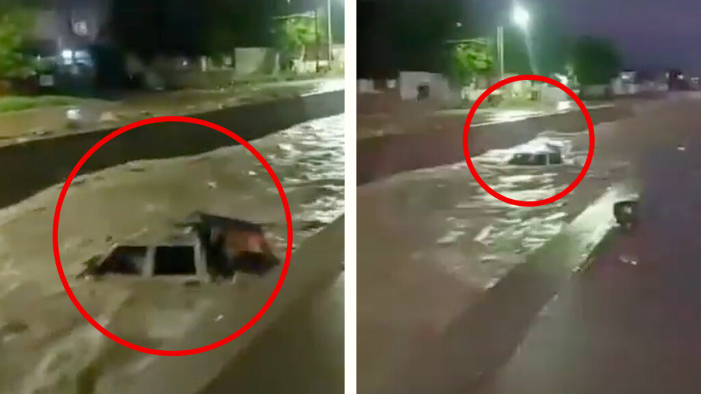 No hay rastro: hombre es arrastrado en su camioneta por fuerte corriente provocada por Hilary en Sinaloa