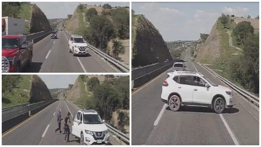 Aspectos del robo de una camioneta blanca en autopista de Jalisco