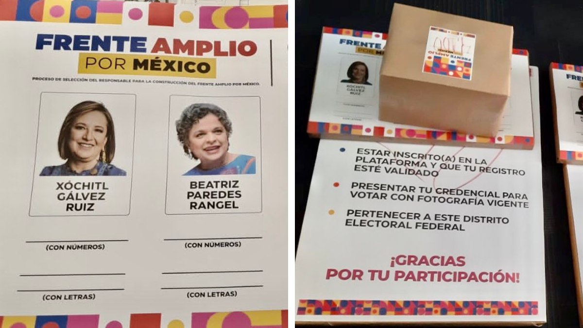Revela Frente Amplio boletas para consulta entre Xóchitl Gálvez y Beatriz Paredes