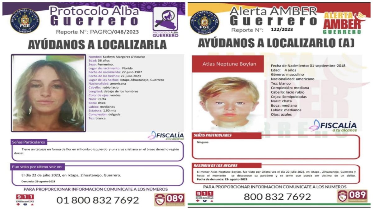 Desaparecen mujer y niño estadounidenses en Ixtapa Zihuatanejo