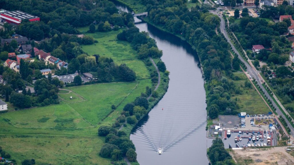 Vista aérea del canal Teltow