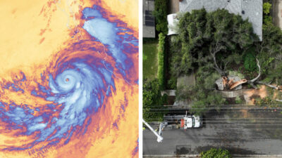 Imágenes satelitales del ciclón Hilary y fotos de la destrucción en California