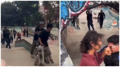 Escenas del enfrentamiento entre skaters y policías en parque de la CDMX