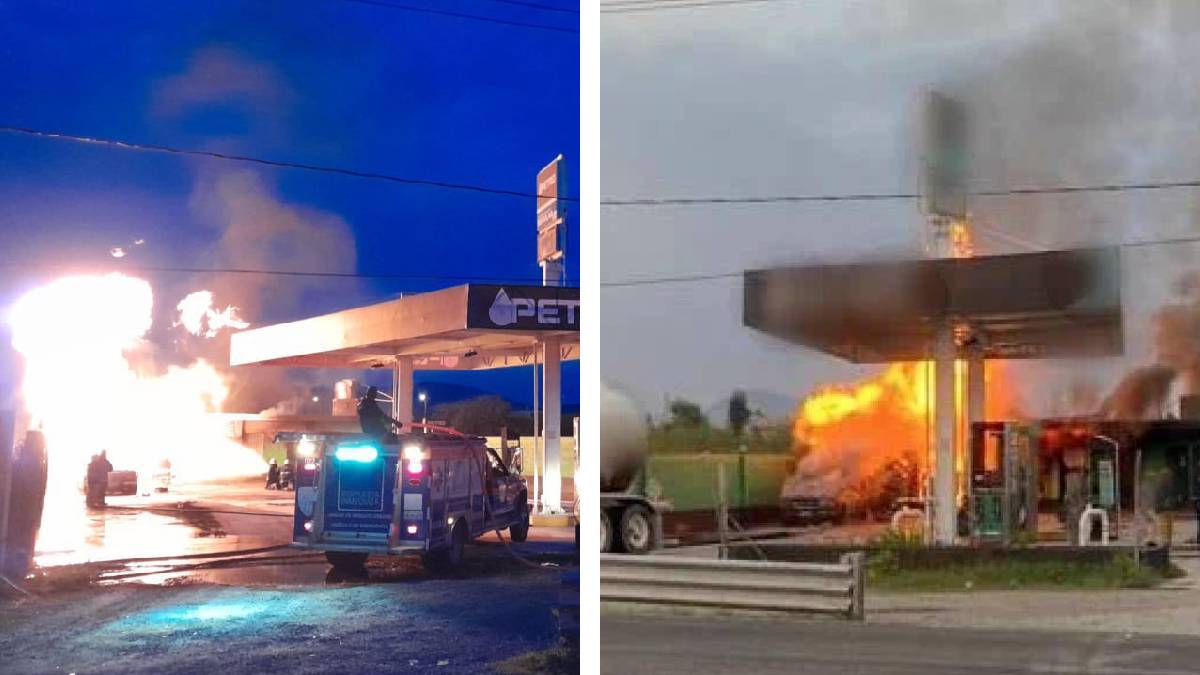 Se incendia pipa en gasolinera de Izúcar de Matamoros, Puebla