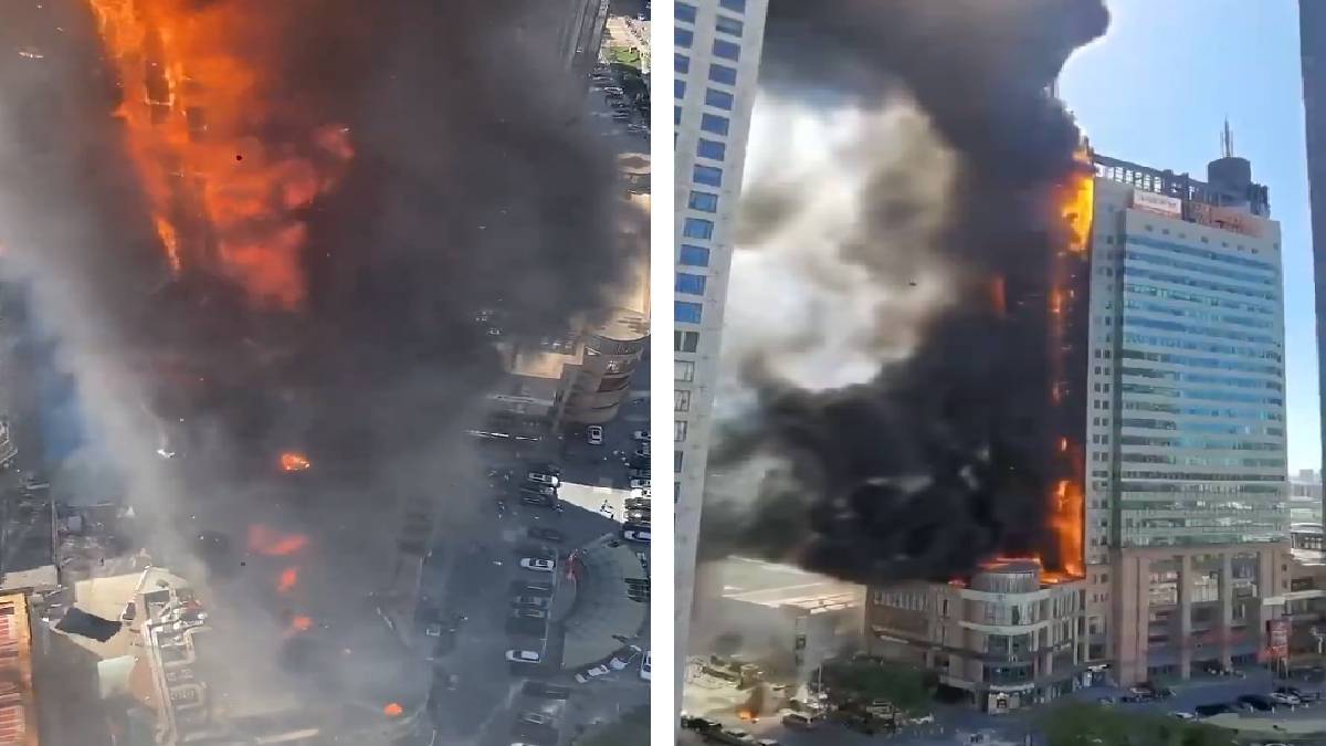 VIDEO: Fuerte incendio en el costado de un edificio en China se hace viral en redes sociales