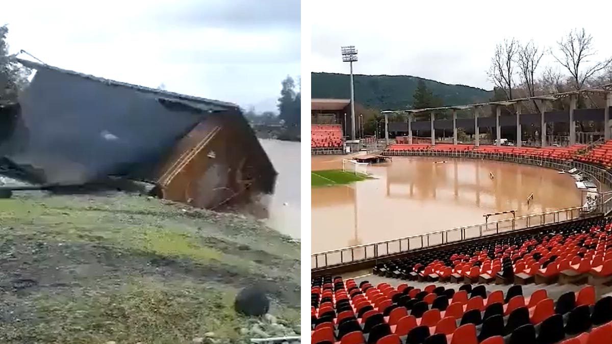 Intensas lluvias afectan Chile; hay casas bajo el agua y un estadio inundado