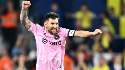 Lionel Messi festeja su triunfo con Inter Miami en la Leagues Cup