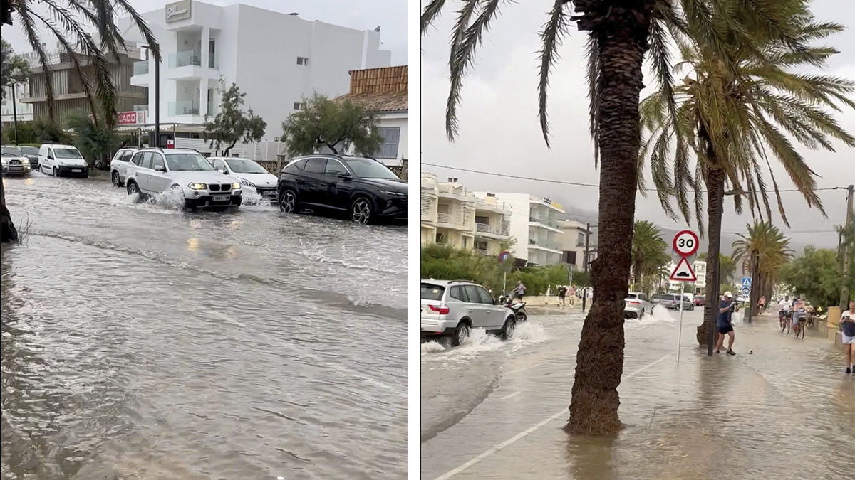 Videos: lluvias y fuertes vientos provocan caos y destrucción en Mallorca