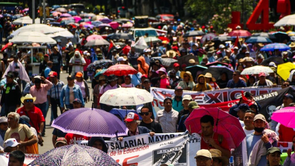 Marchas CDMX: marcha de la CNTE por Avenida Paseo de la Reforma