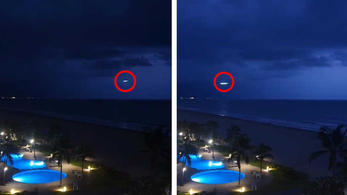 Graba tormenta y capta extraño objeto volador en playa de Nayarit