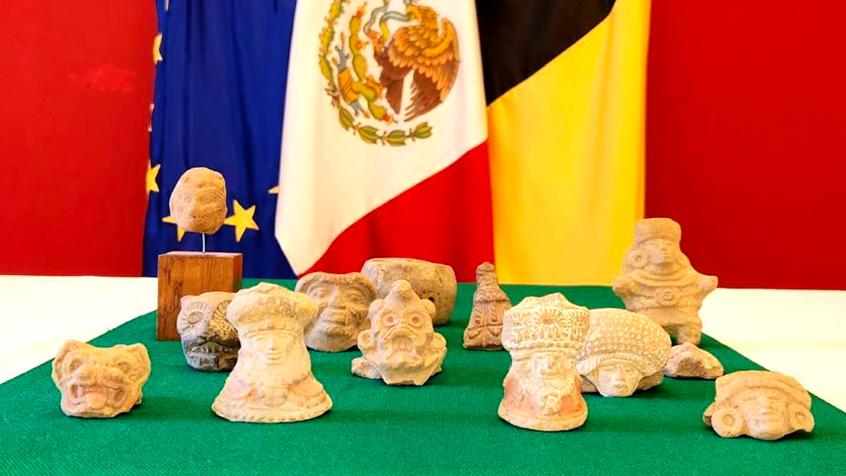 20 piezas arqueológicas son regresadas a México por ciudadana belga