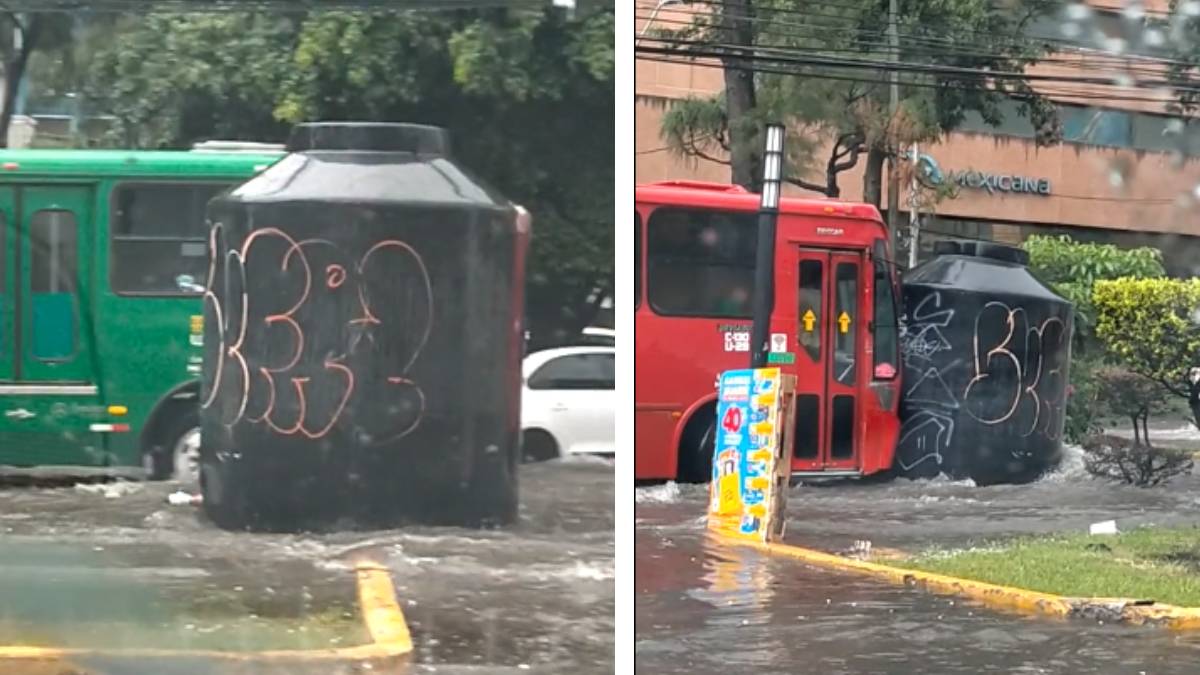 Ver para creer: tinaco choca con Metrobús y deambula en Guadalajara por lluvias