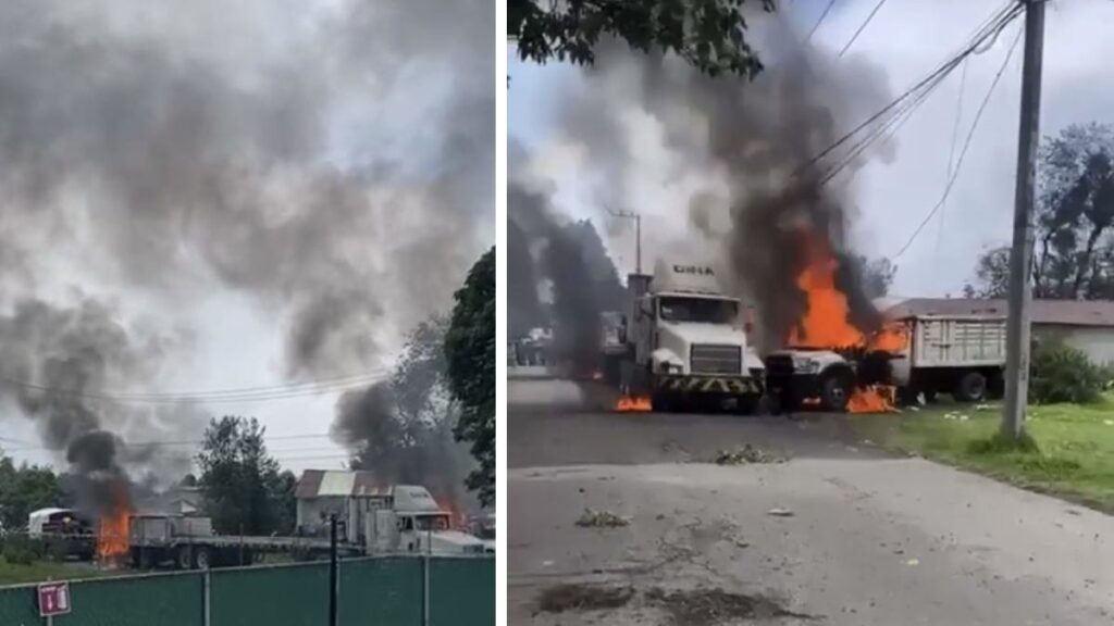 Queman Vehiculos En carretera Mexico Cuernavaca