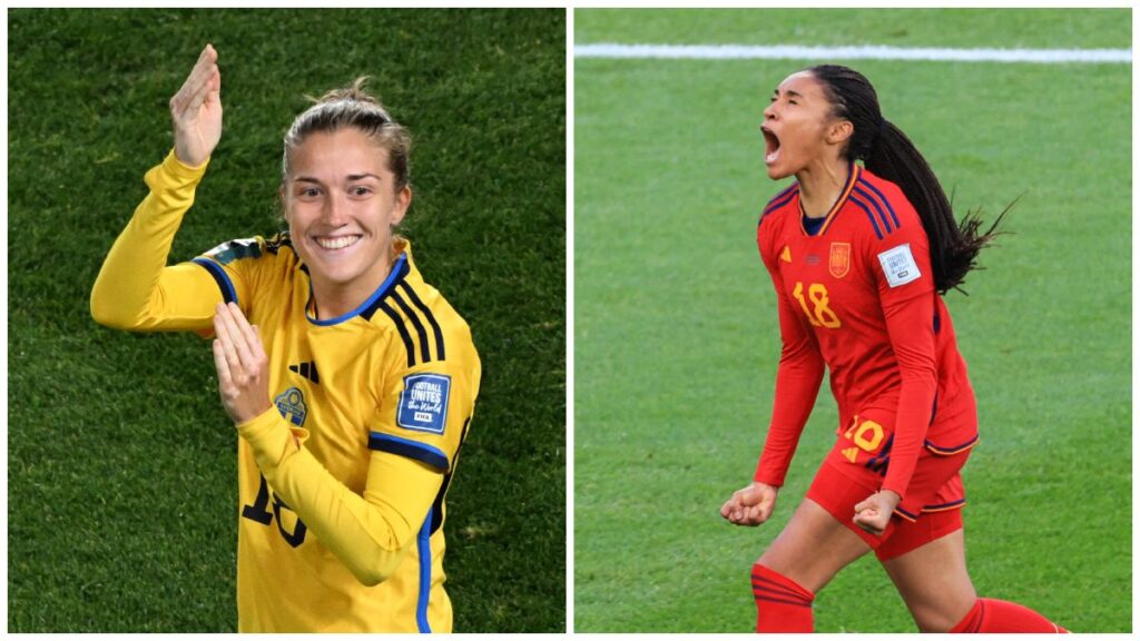Jugadoras de Suecia y España festejan sus triunfos en el Mundial Femenil 2023