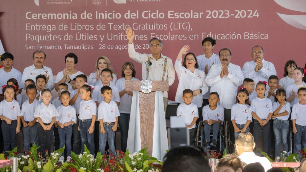 Tamaulipas participa con el presidente López Obrador en ceremonia del nuevo ciclo escolar