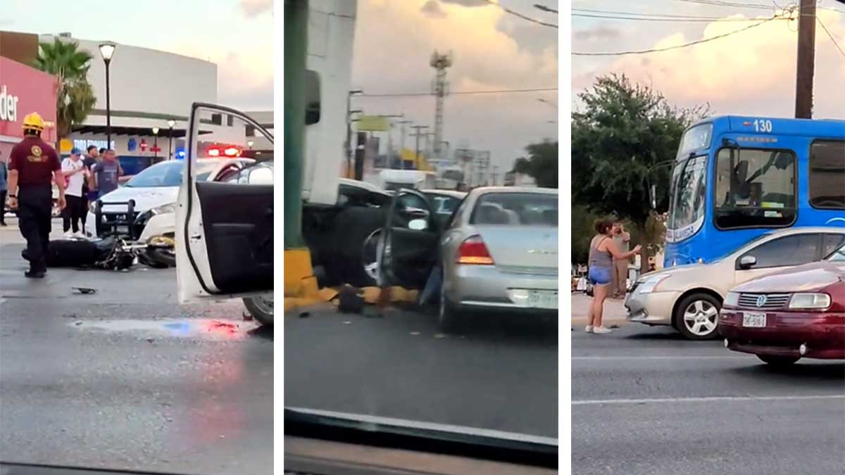 ¡Qué está pasando! Graban tres diferentes choques en una misma calle en Escobedo, Nuevo León