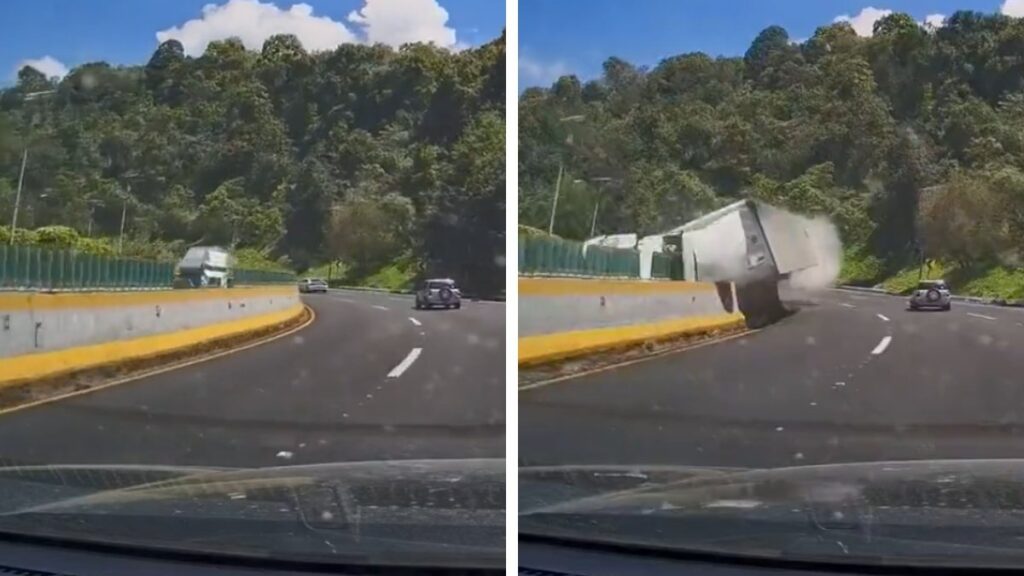 Volcadura de tráiler en la México Cuernavaca