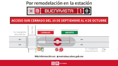 Acceso cerrado en Metrobús Buenavista