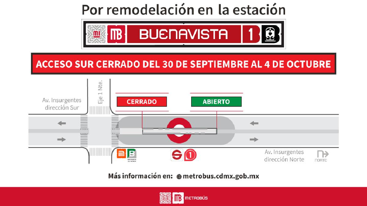Metrobús realizará remodelaciones en la estación Buenavista; ve cuándo