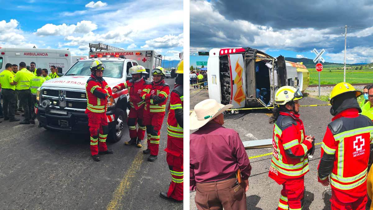 Tren embiste autobús de pasajeros en límites de Tlaxcala e Hidalgo; hay 3 muertos y 25 lesionados