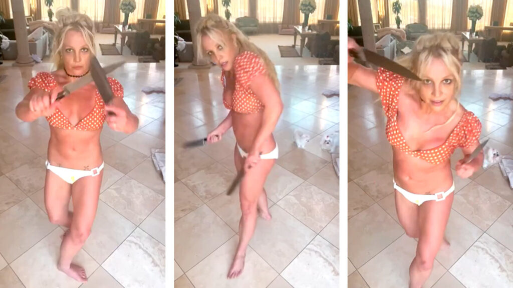 Britney Spears protagoniza un peligroso baile con cuchillos y sus fans se preocupan