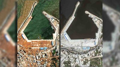 Derna, Libia, antes y después de inundaciones